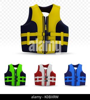 Unisex life vest isolated on transparent background Stock Vector