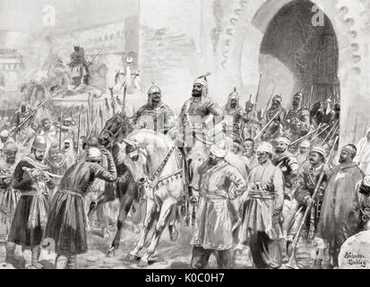 Entry of the Turks under Suleiman I into Baghdad, 1534.  Suleiman I, 1494 –  1566, aka Suleiman the Magnificent.  Tenth and longest-reigning sultan of the Ottoman Empire.  After the painting byAmbrose Dudley, (1867-1951).  From Hutchinson's History of the Nations, published 1915. Stock Photo