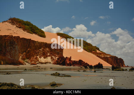 Red Cliffs of Ponta Grossa, Icapui, Ceara, Brazil Stock Photo