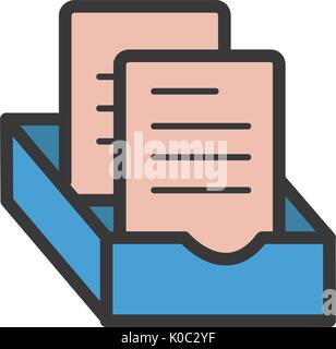 Document file icon cartoon style Stock Vector