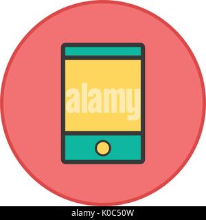 smartphone icon red button Stock Vector