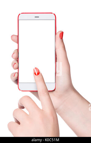 Feminine smartphone in hand Stock Photo