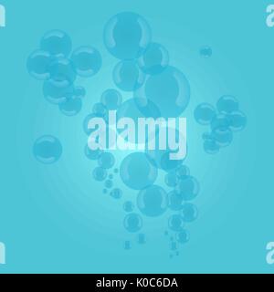 Abstract blue bubbles background.Vector illustration Stock Vector