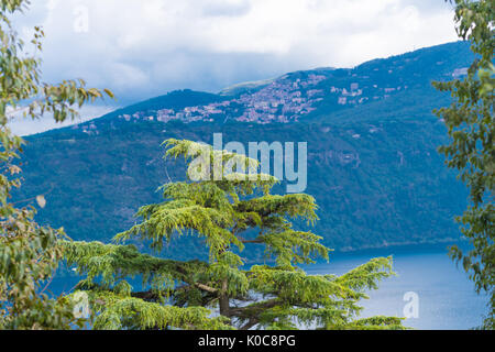 lake Albano at castel Gandolfo, the summer residence of the pope Stock Photo