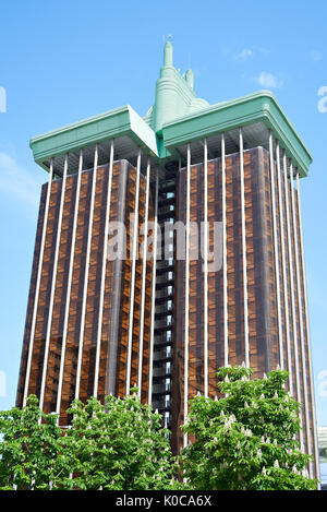 Columbus Towers on Colón Square in Madrid Stock Photo