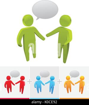 3D vector stick figure  making a conversation. Stock Vector