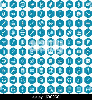 100 portable icons sapphirine violet Stock Vector