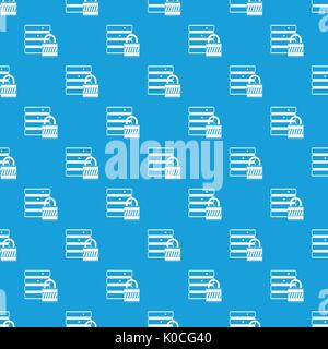 Database with padlock pattern seamless blue Stock Vector
