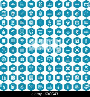 100 printer icons sapphirine violet Stock Vector