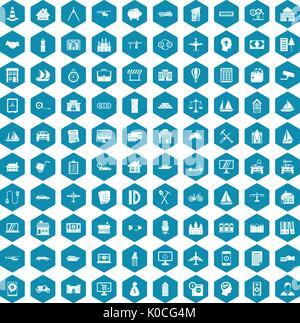 100 private property icons sapphirine violet Stock Vector