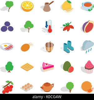 Establishment icons set, isometric style Stock Vector