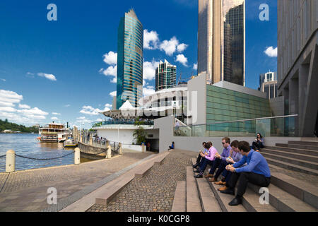 office workers taking lunch break Stock Photo