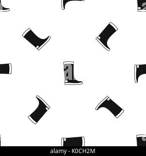 Rubber boots pattern seamless black Stock Vector
