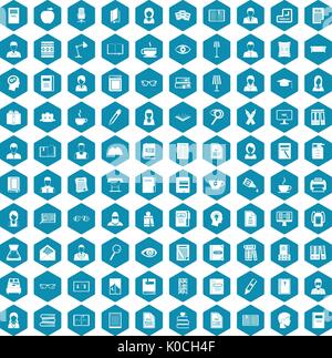 100 reader icons sapphirine violet Stock Vector