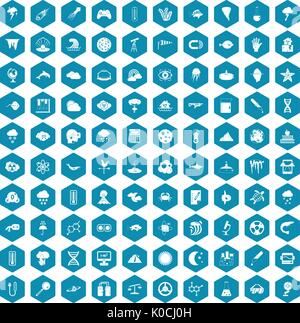 100 research icons sapphirine violet Stock Vector