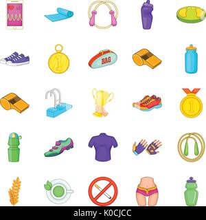 Check up icons set, cartoon style Stock Vector