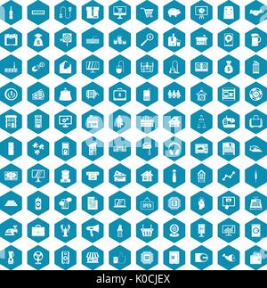 100 sales icons sapphirine violet Stock Vector