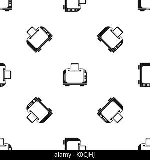 Toaster pattern seamless black Stock Vector