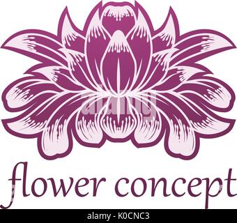 Lilly Flower Floral Design Concept Icon Stock Vector