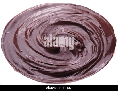 Melted chocolate or chocolate glaze isolated on a white background. Stock Photo