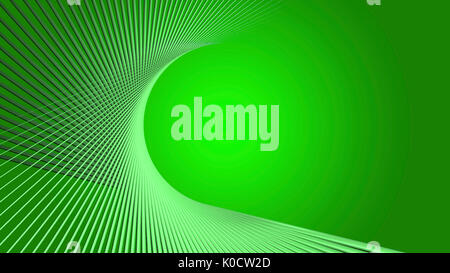 Abstract geometric green background with twisted lines Stock Photo
