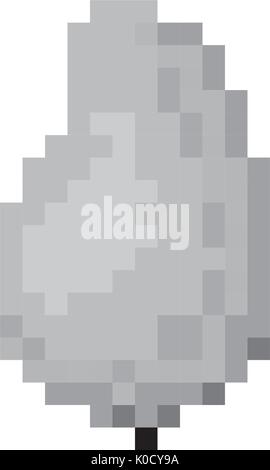monochrome pixelated fire flame element Stock Vector