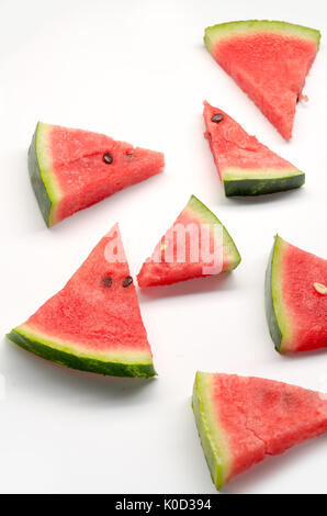 White Triangle Ripe Different triangle pieces of red ripe watermelon on white background ...