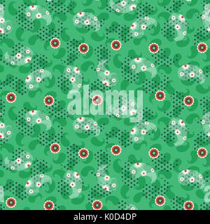 Paisley green mesh pattern seamless vector. Stock Vector