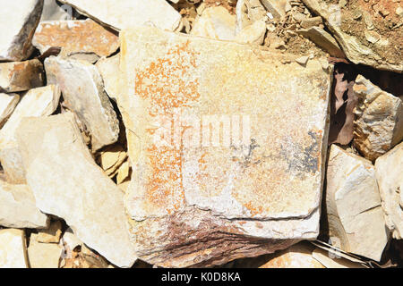 Dendrite minerals on limestone rocks of Solnhofen. full frame backgrounds Stock Photo