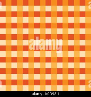 Orange tablecloth Vector. Traditional tablecloth pattern Vector. Orange color square pattern Vector. Geometrical simple square pattern. Stock Vector