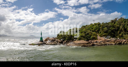 Lighthouse at Barra da Lagoa area of Lagoa da Conceicao - Florianopolis, Santa Catarina, Brazil Stock Photo