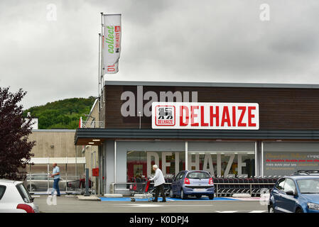 Branch of a Delhaize supermarket in Belgium Stock Photo
