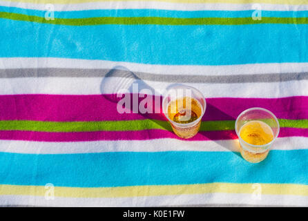 Glasses of "raki" in restaurants, Albania, Durres, wine and singing Stock Photo