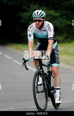 One Pro Cycling rider  2016 Prudential Ride London Surrey Classic  31st July 2016  Ranmore Common Road  Surrey Hills  UK Stock Photo