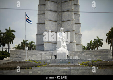Cuban, cuba, Capital, Havana Revolution Square, close up of José Martí Memorial  Plaza de la Revolución Stock Photo