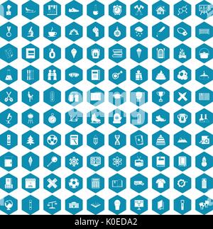 100 school years icons sapphirine violet Stock Vector