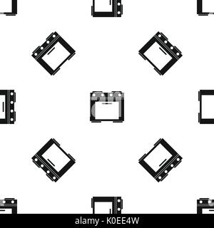 Gas stove pattern seamless black Stock Vector
