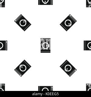 Washing machine pattern seamless black Stock Vector