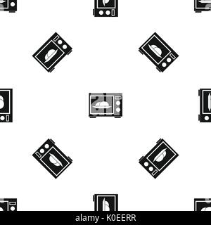 Microwave pattern seamless black Stock Vector