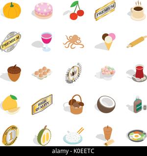 Rice icons set, isometric style Stock Vector