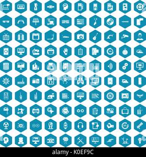 100 settings icons sapphirine violet Stock Vector