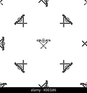 Power saw bench pattern seamless black Stock Vector