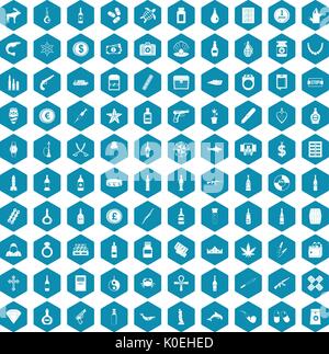 100 smuggling goods icons sapphirine violet Stock Vector