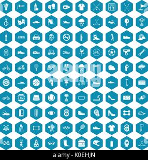 100 sneakers icons sapphirine violet Stock Vector