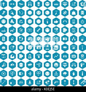 100 social media icons sapphirine violet Stock Vector