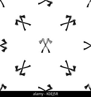 Two crossed axes pattern seamless black Stock Vector