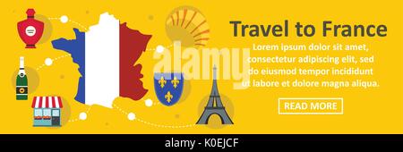 Travel to france banner horizontal concept Stock Vector