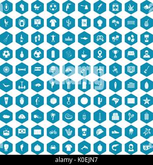 100 South America icons sapphirine violet Stock Vector