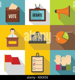 Canvass icons set, flat style Stock Vector