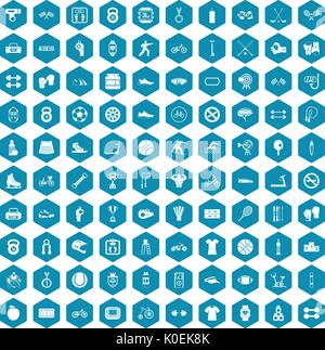 100 sport icons sapphirine violet Stock Vector